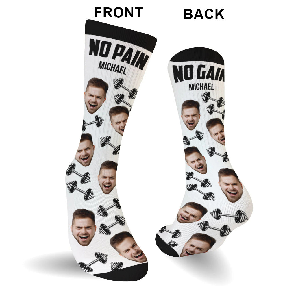 No Pain No Gain - Personalized Fitness Socks