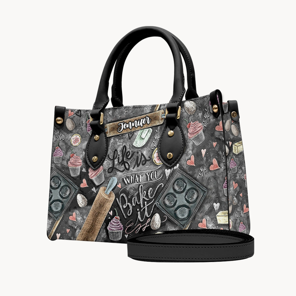 Life Is What You Bake It - Personalized Baking Leather Handbag