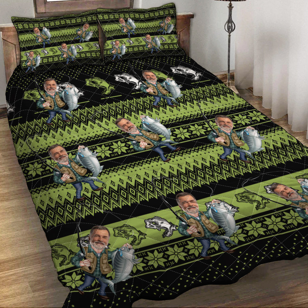 Love Fishing - Personalized Fishing Quilt Set