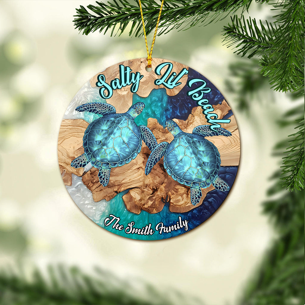 You And Me And The Sea - Personalized Turtle Ornament