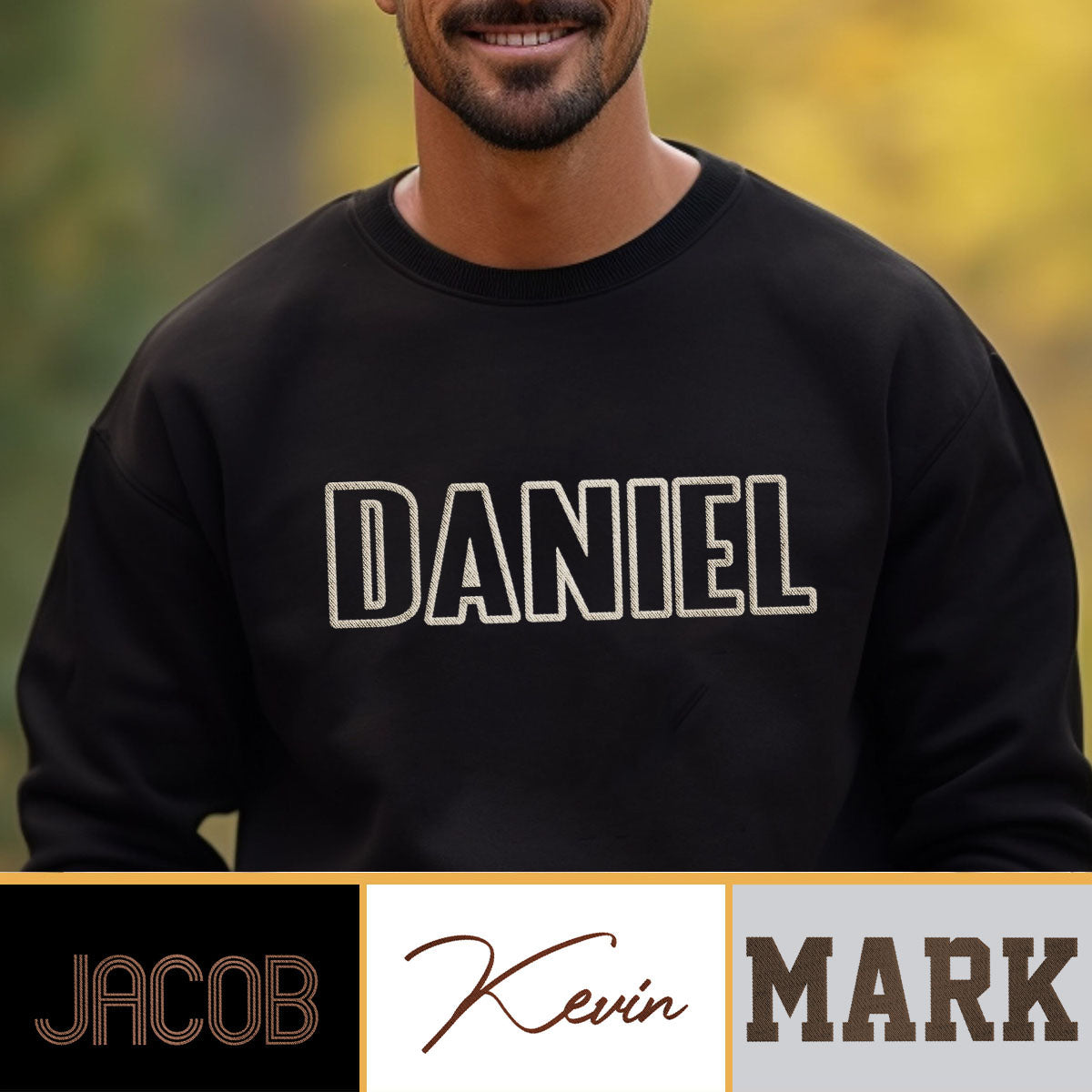 Custom Name - Personalized Step Dad Embroidered Sweater