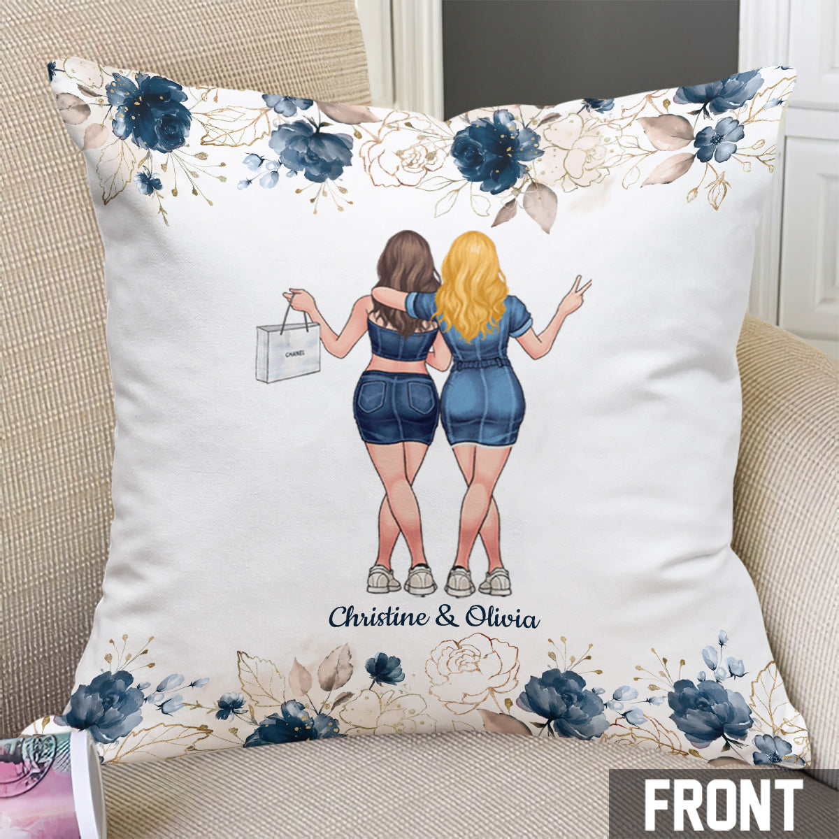 Talking To Your Sister - Personalized Bestie Throw Pillow