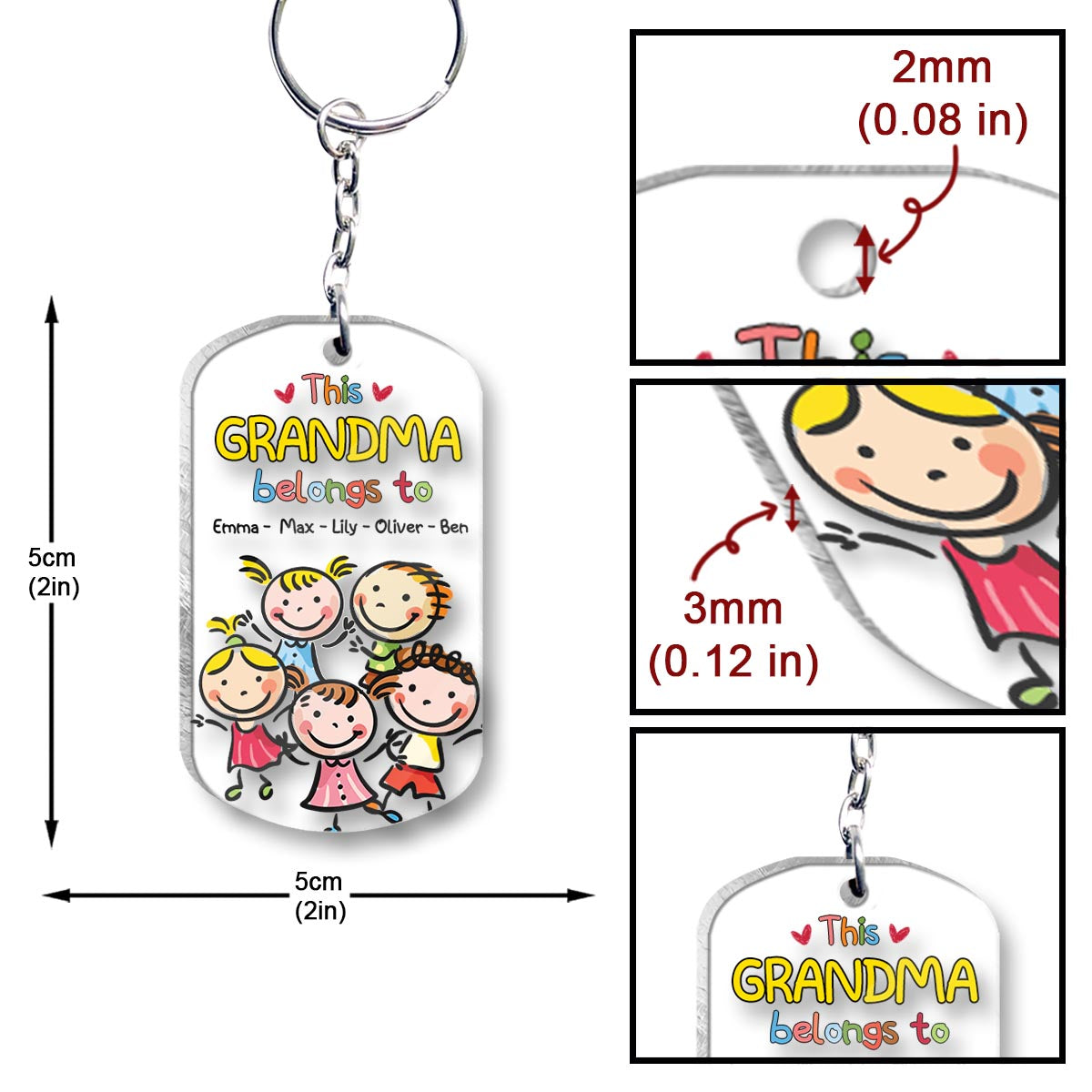 Disover This Grandpa Belongs To -  Personalized One-sided Keychain