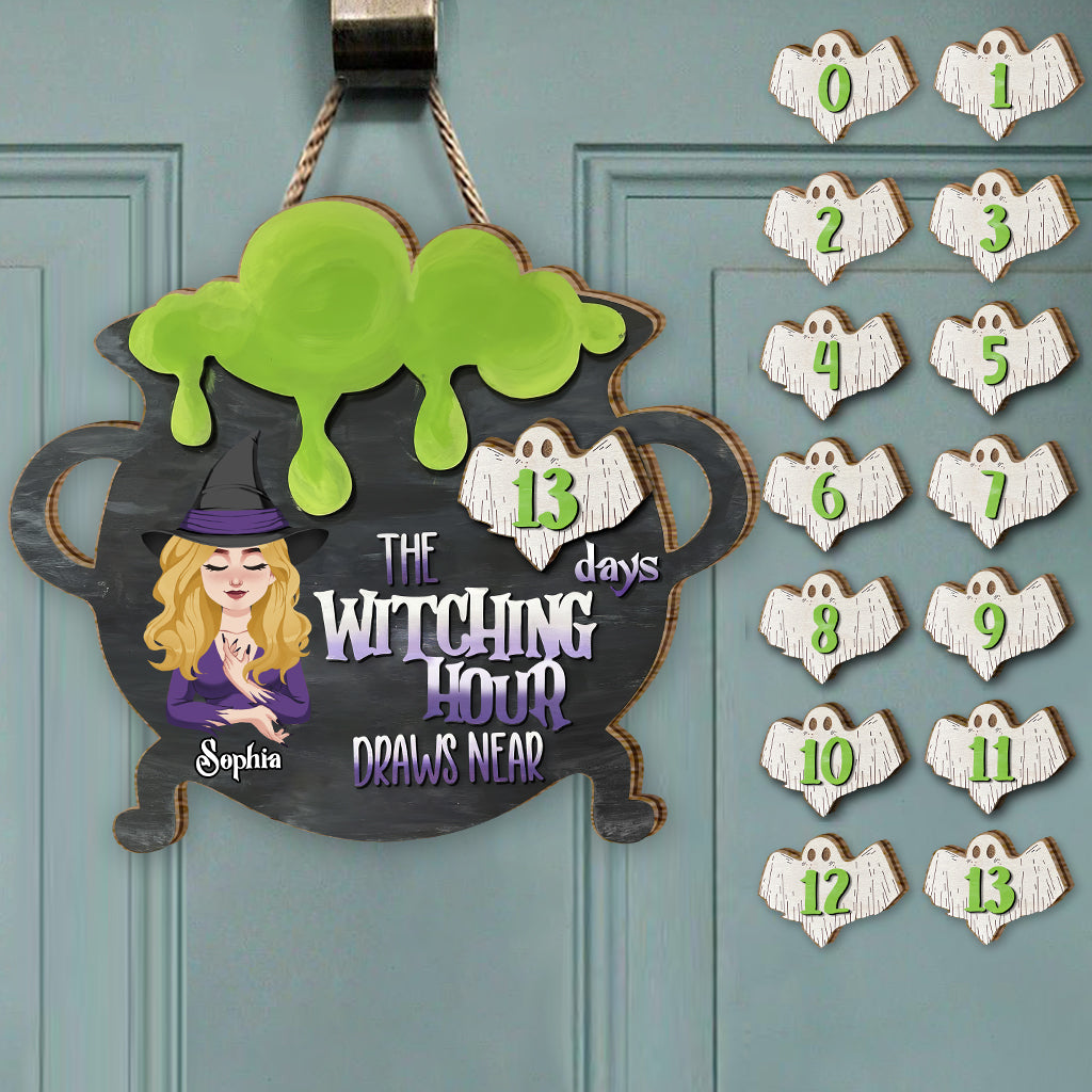 Witching Hour Draws Near - Personalized Witch Interchangeable Wood Sign