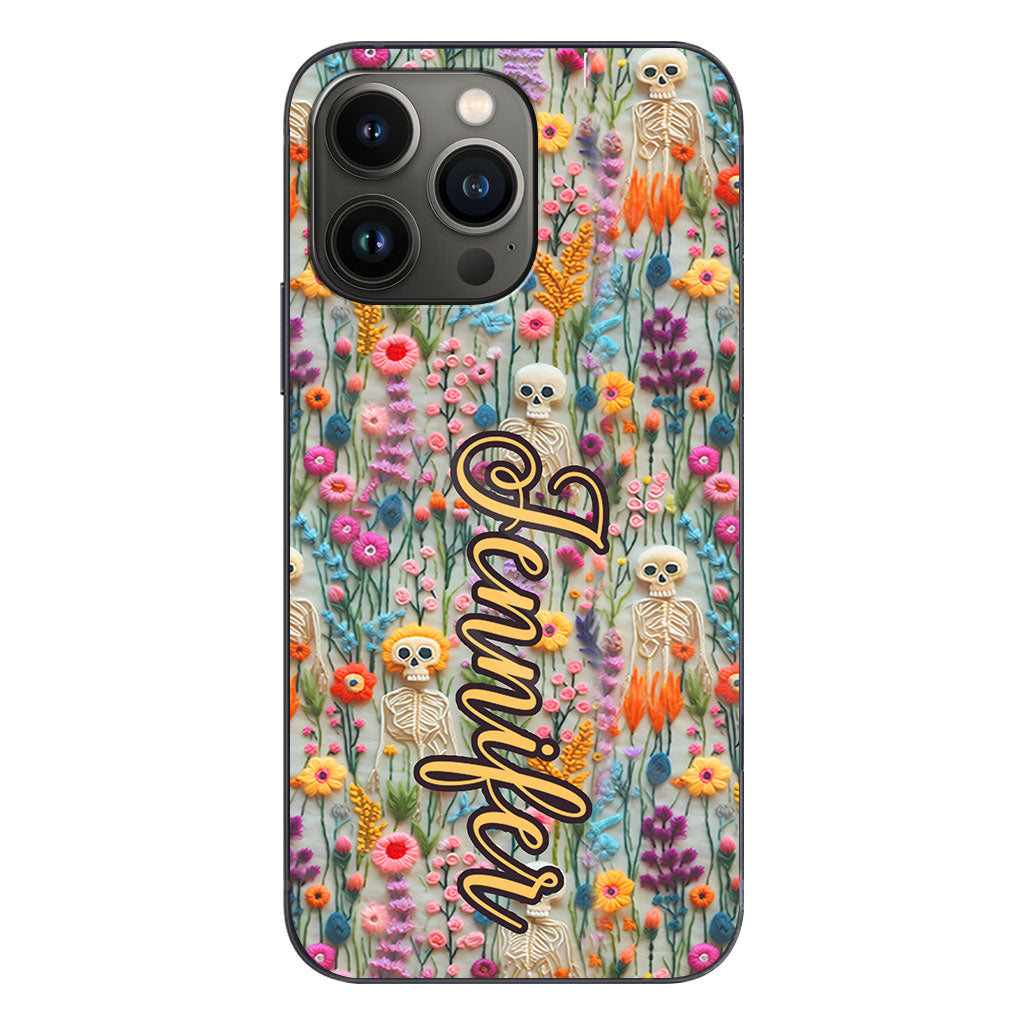 Floral Skeleton - Personalized Skull Phone Case