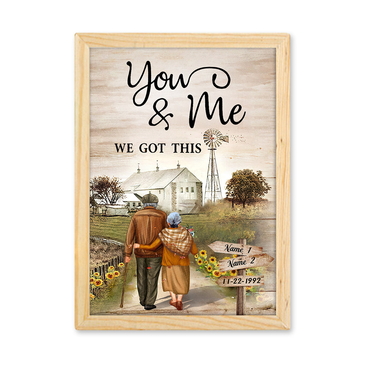 You & Me We Got This - Personalized Husband And Wife Light Photo Frame