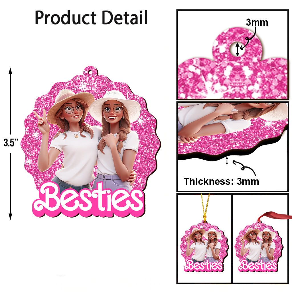 Pink Besties - Gift for friend - Personalized Ornament