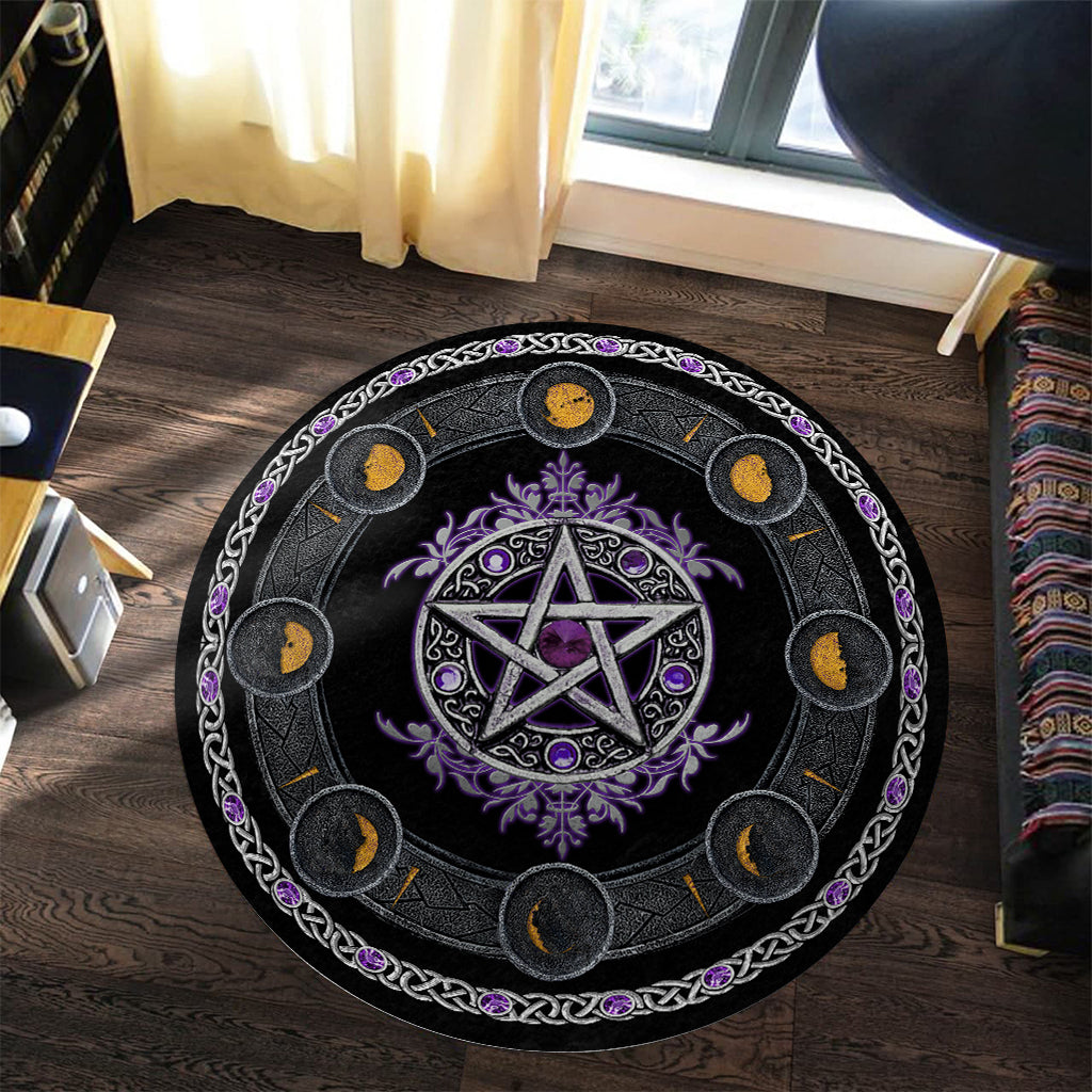 Witch Please Witch Wall Clock - Witch Round Rug