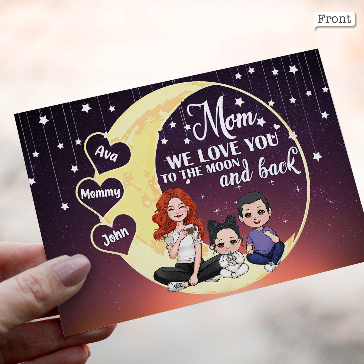 Love You To The Moon & Back - Personalized QR Greeting Card