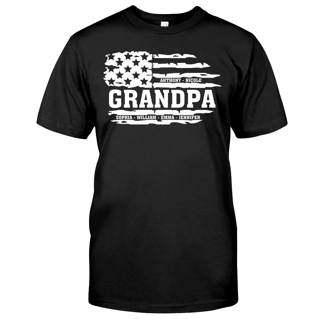 Grandpa US Flag - Personalized Grandpa T-shirt & Hoodie