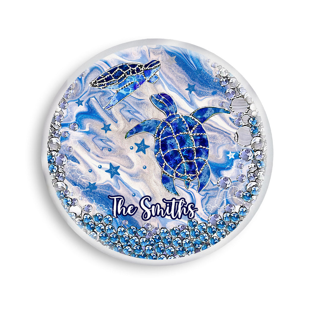 Blue Sea Turtles - Personalized Turtle Shaped Pillow