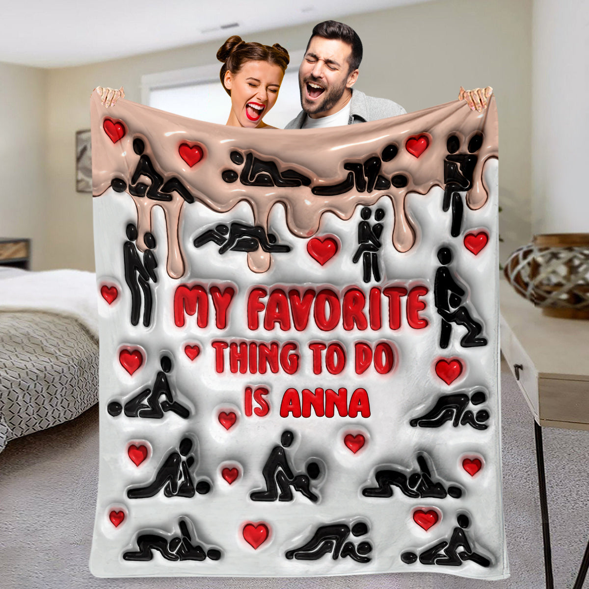 My Favorite Thing To Do Is You - Personalized Couple Blanket