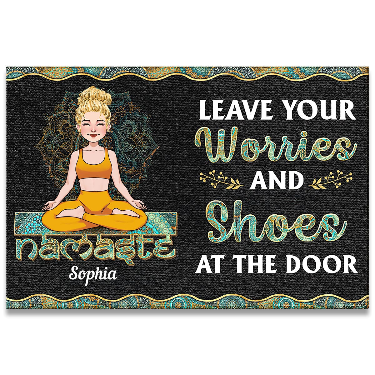 Leave Your Worries - Personalized Yoga Doormat