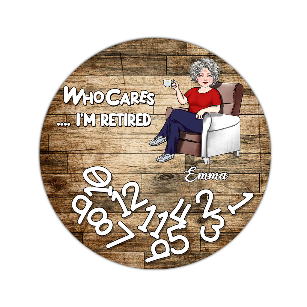 Who Cares I'm Retired - Personalized Retired Round Rug