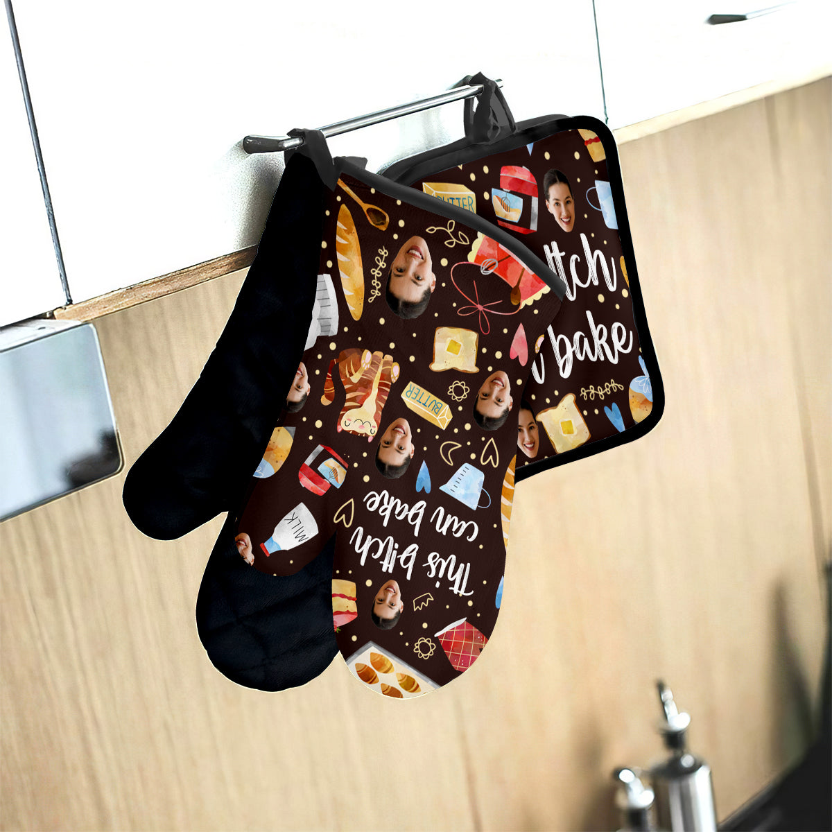 This Girl Can Bake - Personalized Baking Oven Mitts And Pot Holder Set