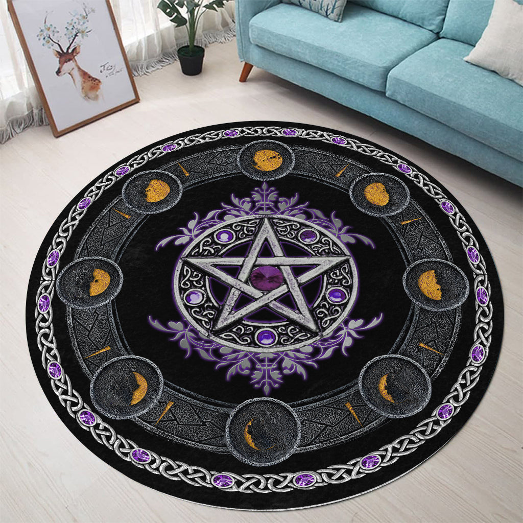 Witch Please Witch Wall Clock - Witch Round Rug