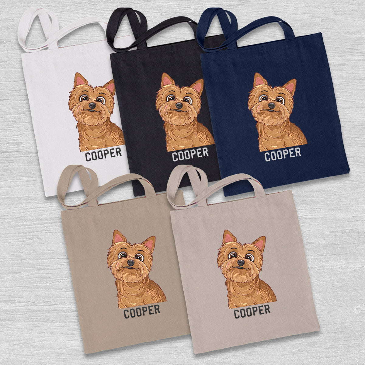 Custom 2D Photo - Personalized Dog Embroidered Tote Bag