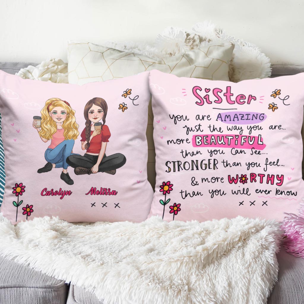 You Are Amazing - Personalized Sister Throw Pillow