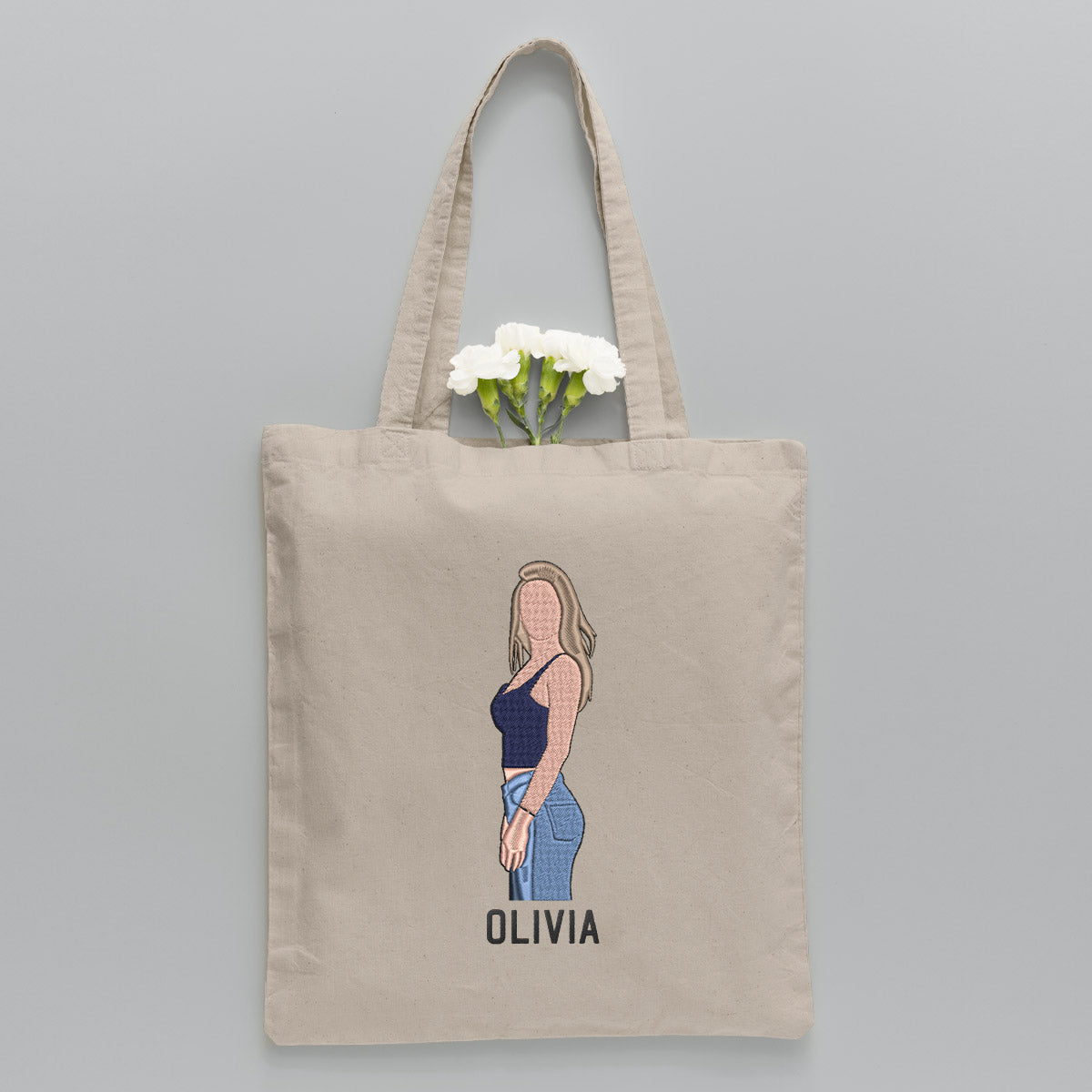 Custom 2D Photo - Personalized granddaughter Embroidered Tote Bag