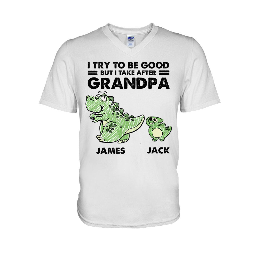 I Take After My Grandma/Grandpa - Gift for grandpa - Personalized T-shirt And Hoodie