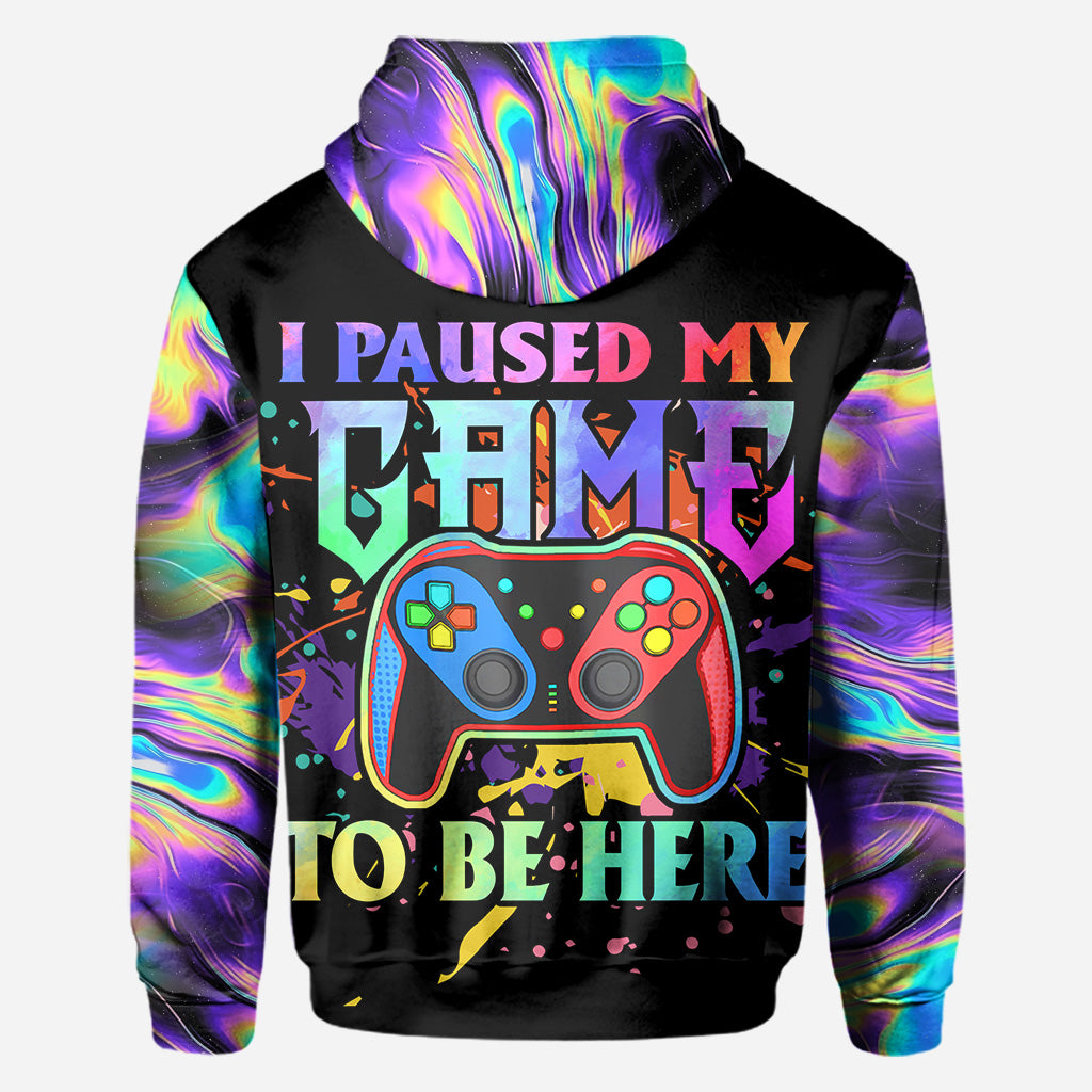 I Paused My Game To Be Here - Personalized Video Game All Over Shirt