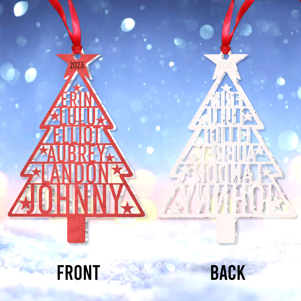 Family Name Christmas Tree - Personalized Family Ornament