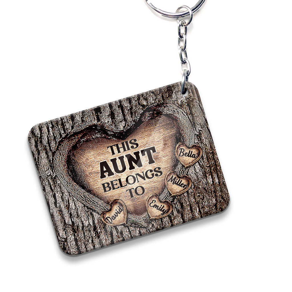 This Dad Belongs To - Gift for dad, grandma, grandpa, mom, uncle, aunt, brother, sister - Personalized Keychain