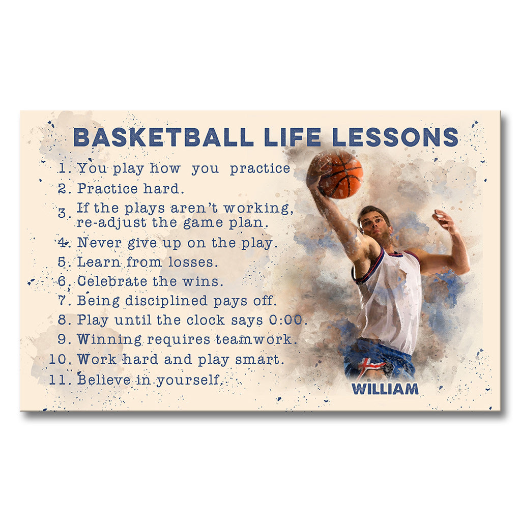 Basketball Life Lessons - Personalized Basketball Canvas And Poster