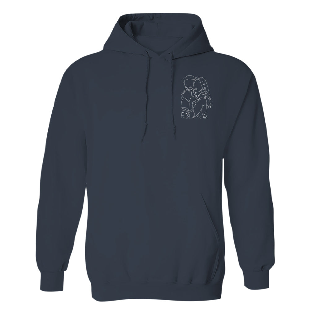 Custom Line Art - Personalized Mother Embroidered Hoodie