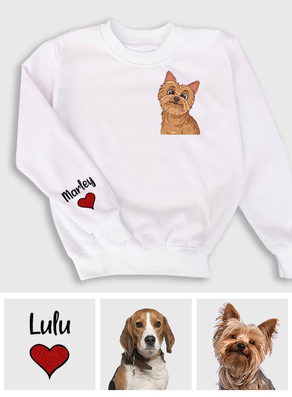 Custom 2D Photo - Personalized Dog Embroidered Sweater