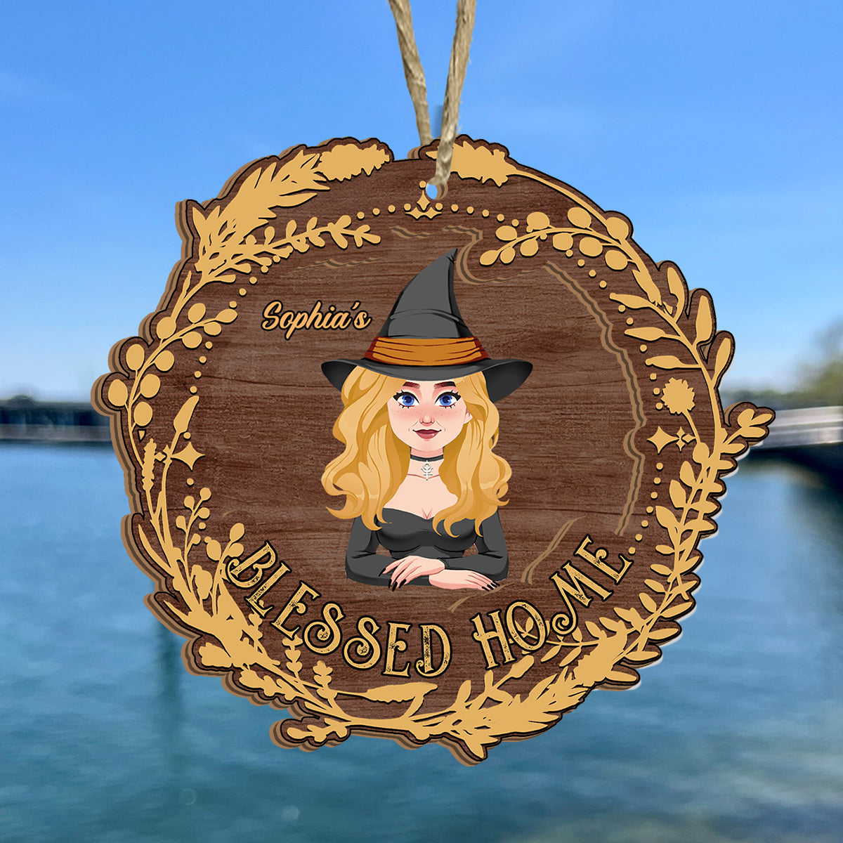 Discover Blessed Home - Personalized Witch Suncatcher Ornament