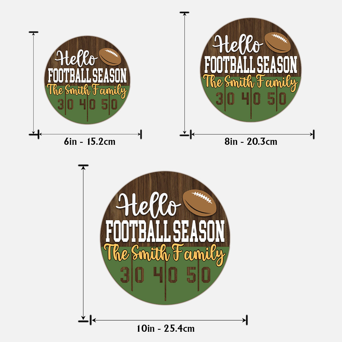 Hello Football Season - Personalized Football 2 Layered Wood Sign / Wood Plaque