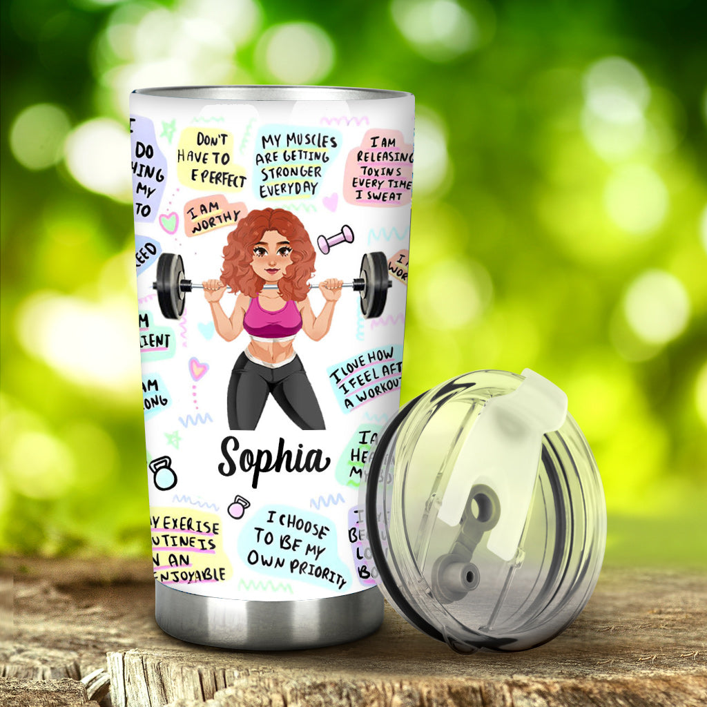 Discover My Daily Workout Affirmations - Personalized Fitness Tumbler