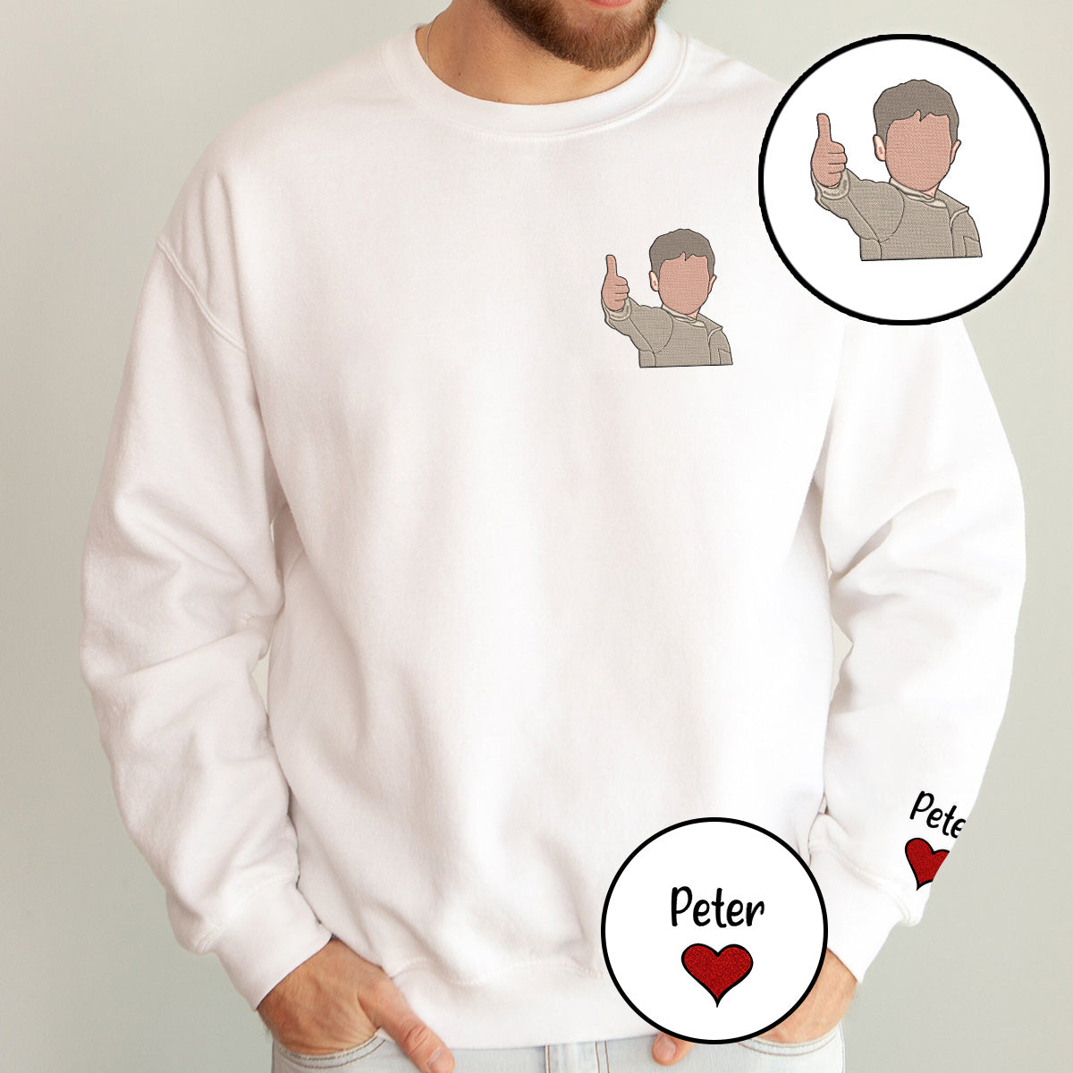 Custom 2D Photo - Personalized Kid Embroidered Sweater