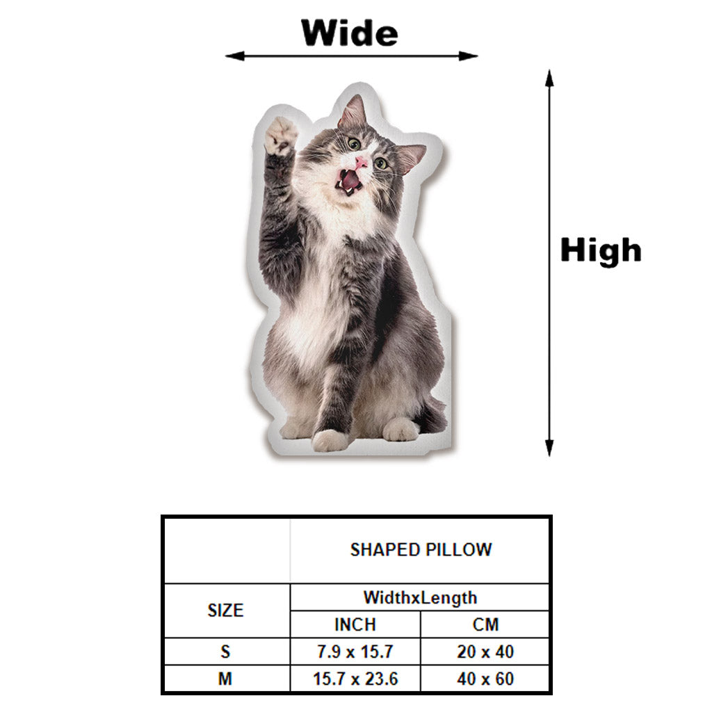 Custom Photo Humanoid - Personalized Cat Shaped Pillow