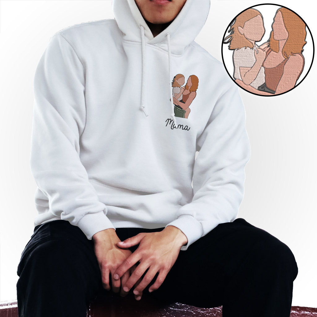 Custom 2D Photo - Personalized Step Mom Embroidered Hoodie