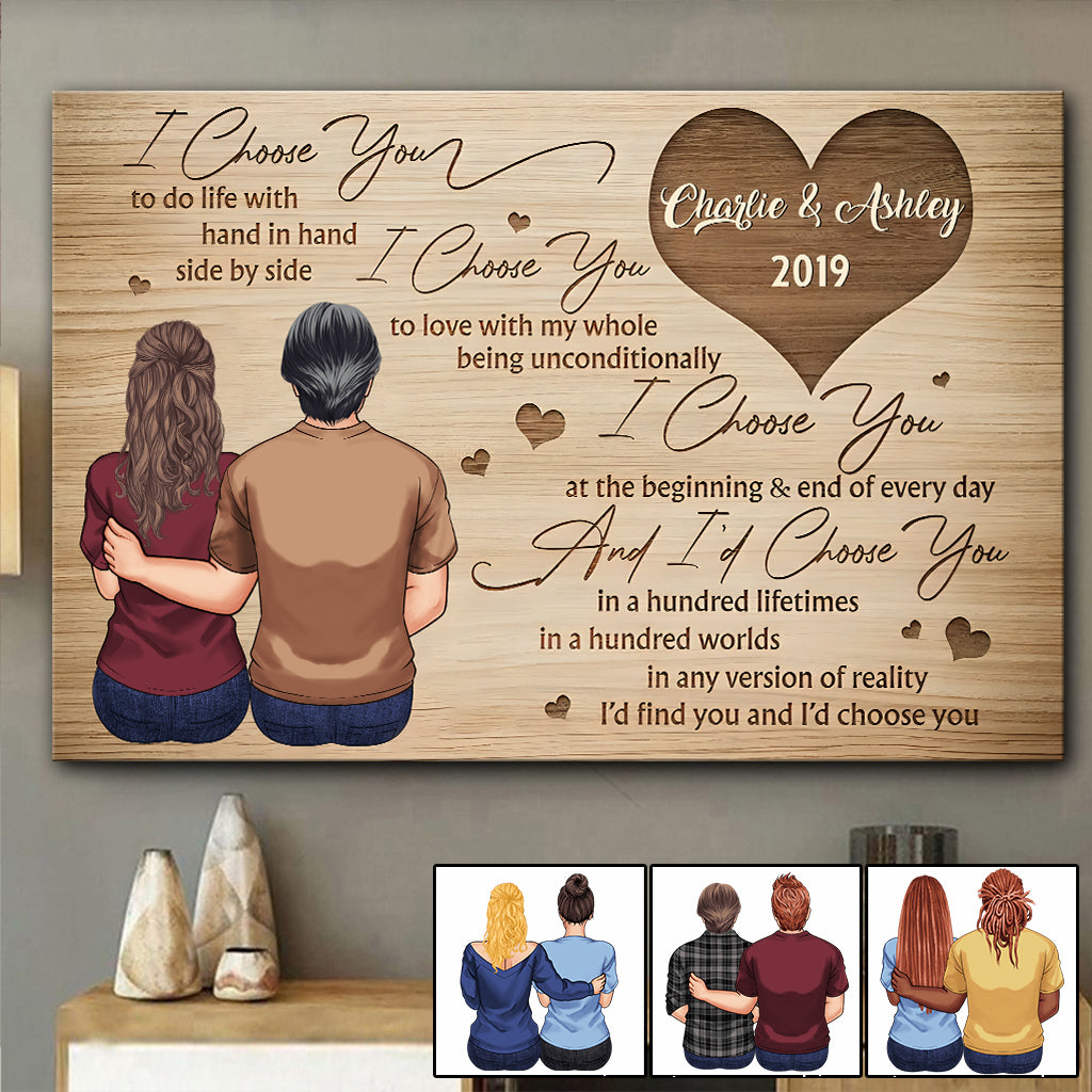 I Choose You - Personalized Couple Canvas And Poster