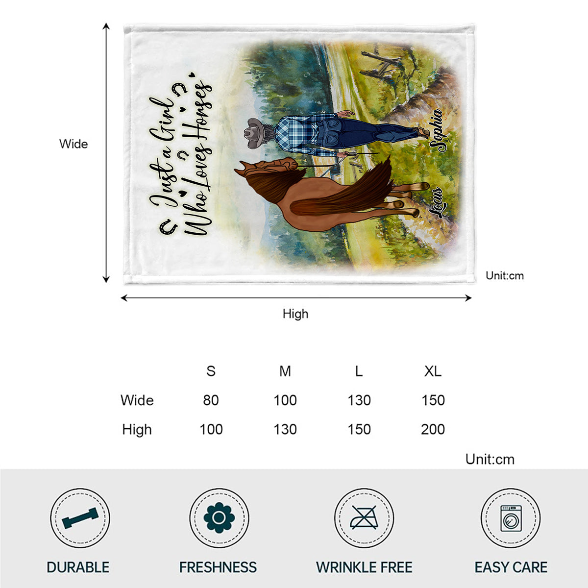 Just A Girl Who Loves Horses - Personalized Horse Blanket