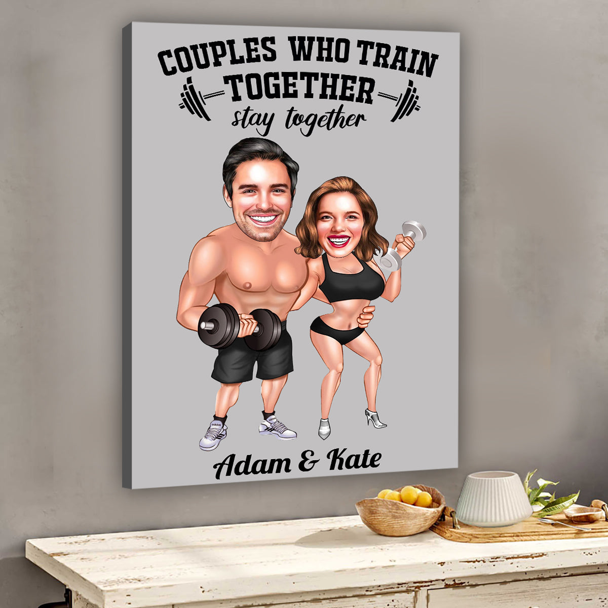 Couples Who Train Together - Personalized Fitness Canvas And Poster