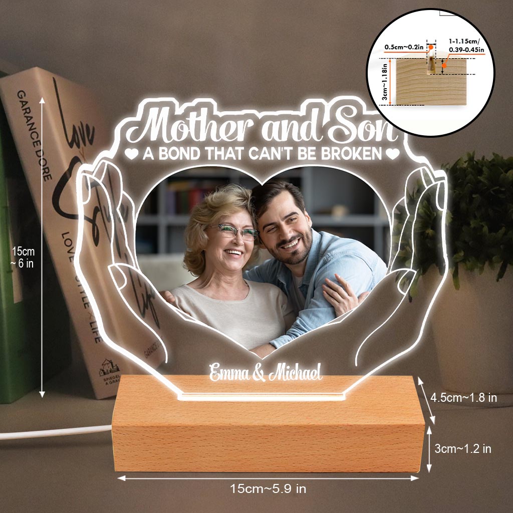 The Love Between Mother And Children - Gift for mom, daughter, son -  Personalized Shaped Plaque Light Base