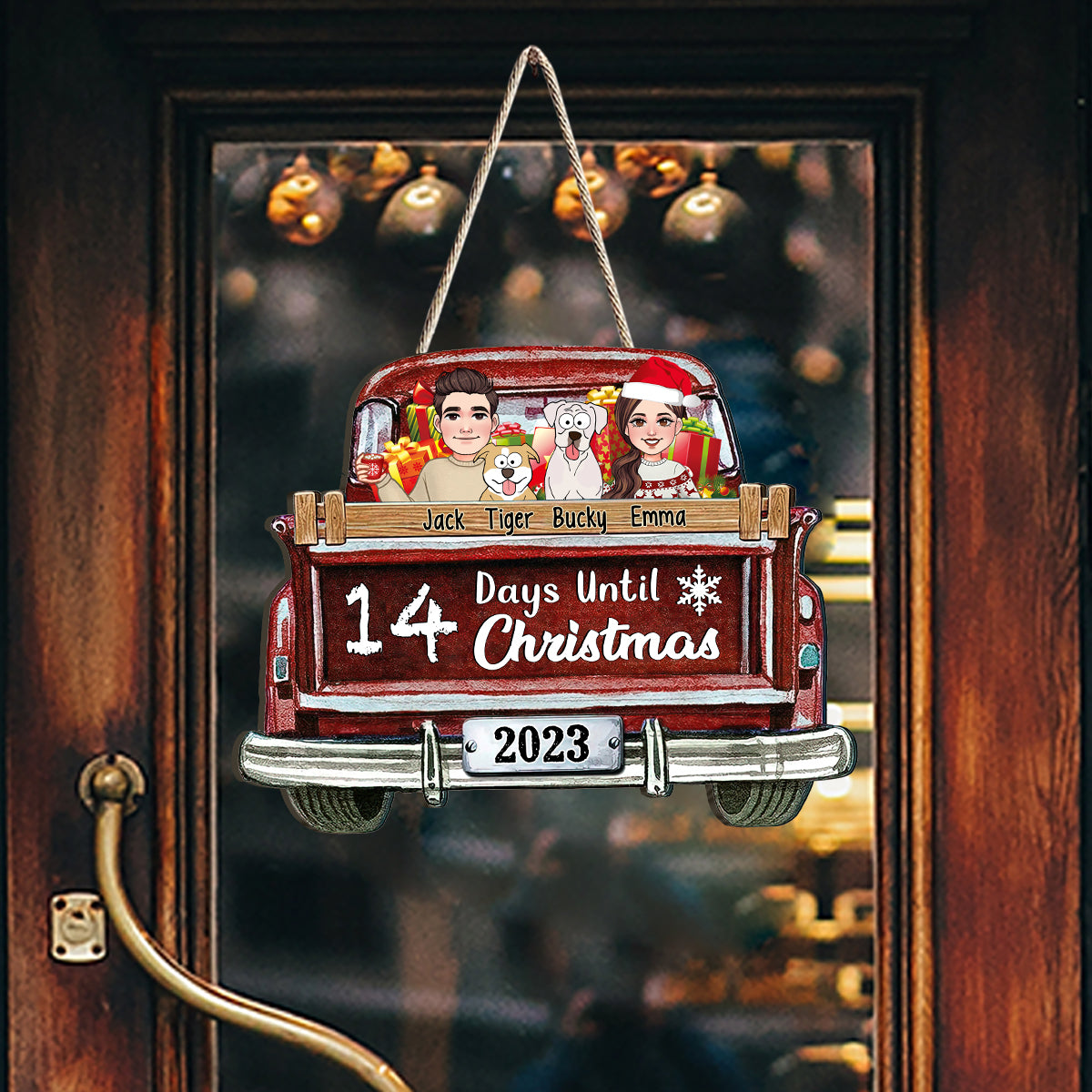 Christmas Countdown - Personalized Dog Wood Sign