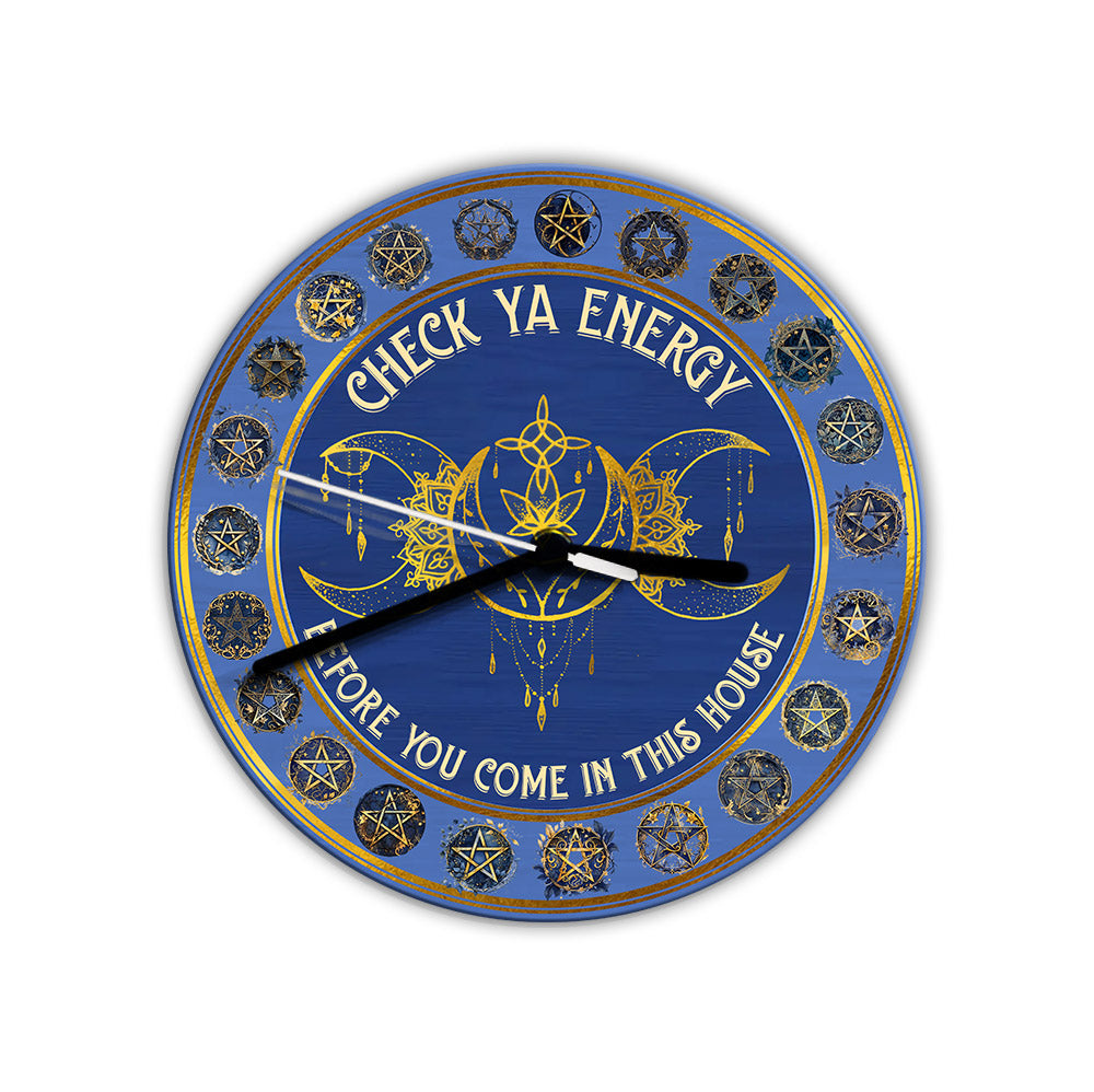 Check Your Energy - Witch Wall Clock