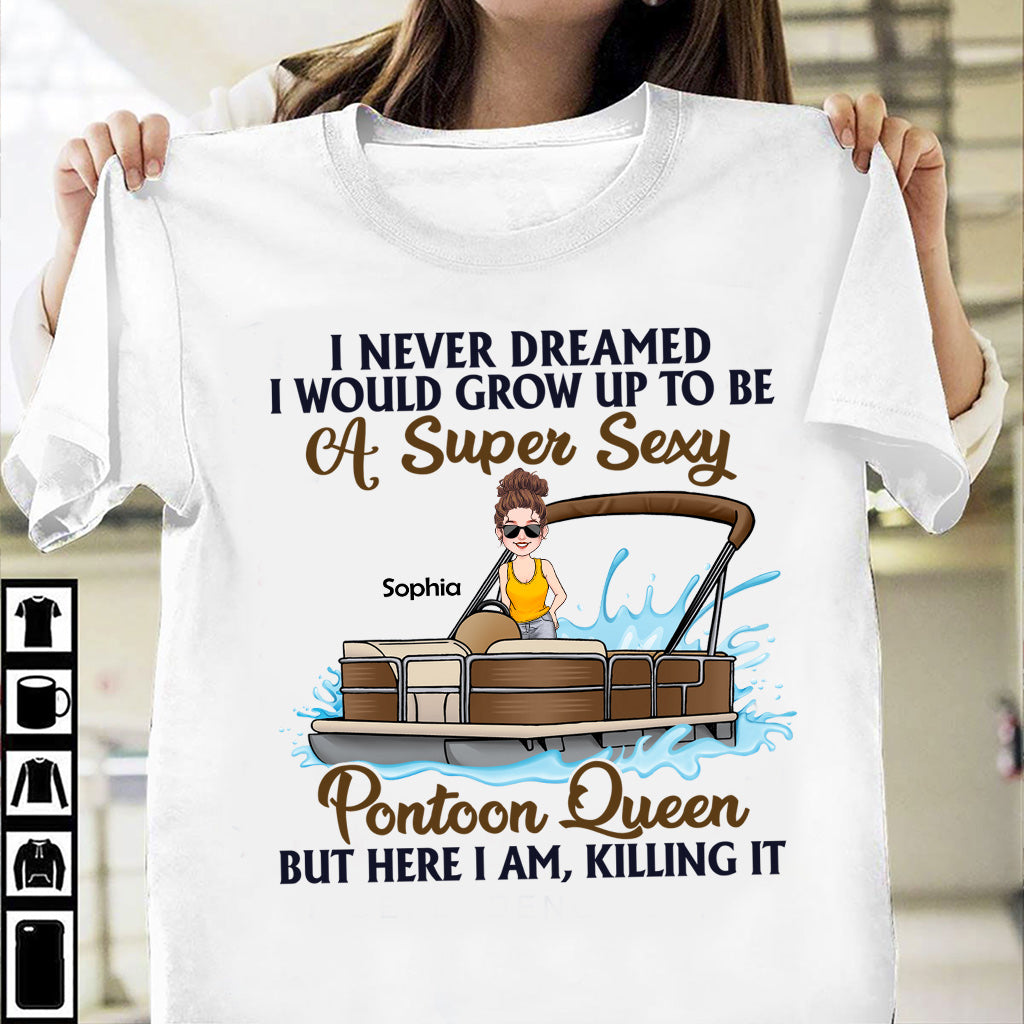 Pontoon Queen - Personalized Pontoon T-shirt & Hoodie