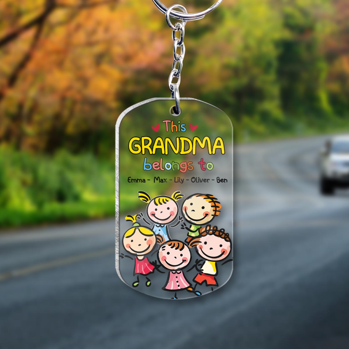 Discover This Grandpa Belongs To -  Personalized One-sided Keychain