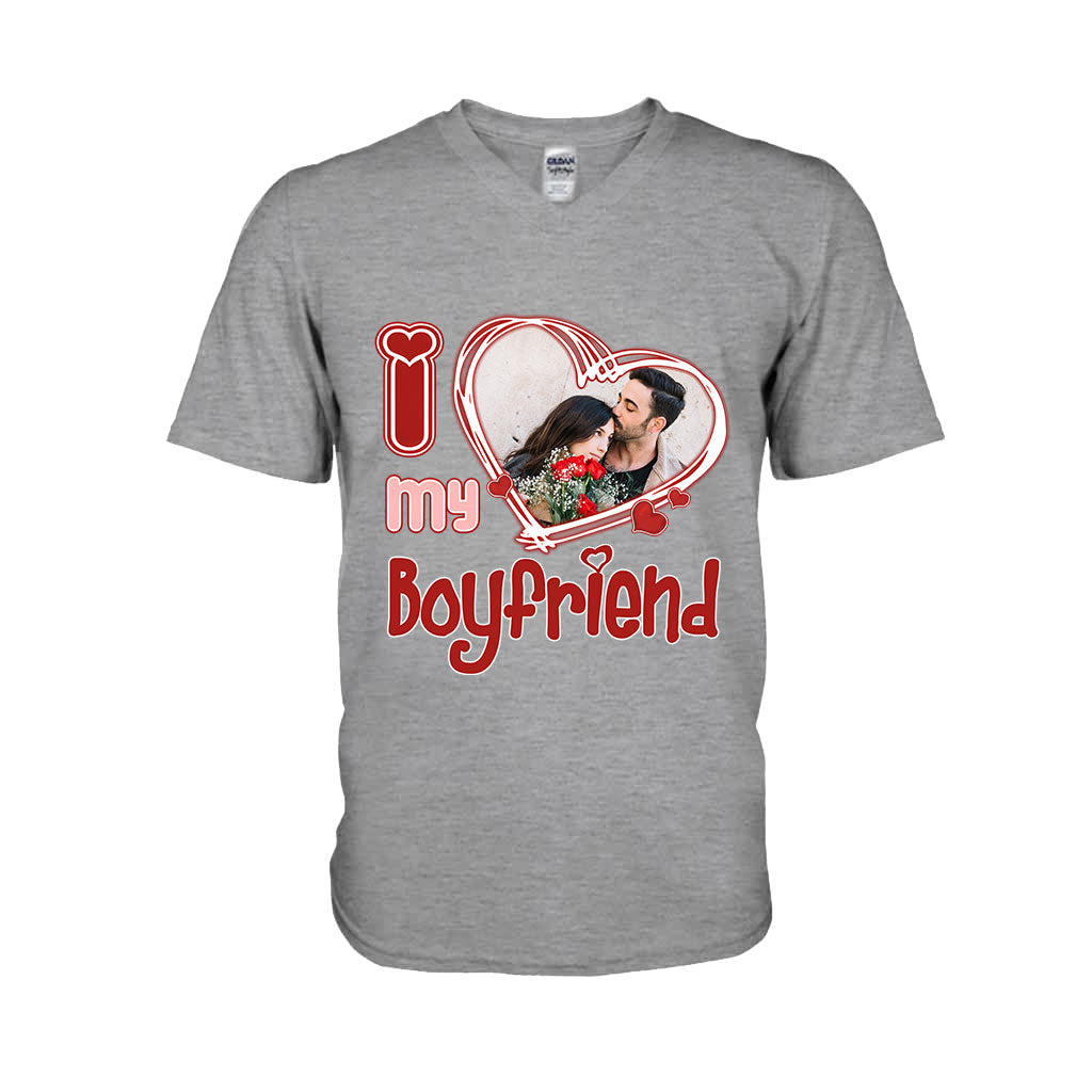 I Love My Boyfriend/Girlfriend/Husband/Wife - Personalized Couple T-shirt And Hoodie