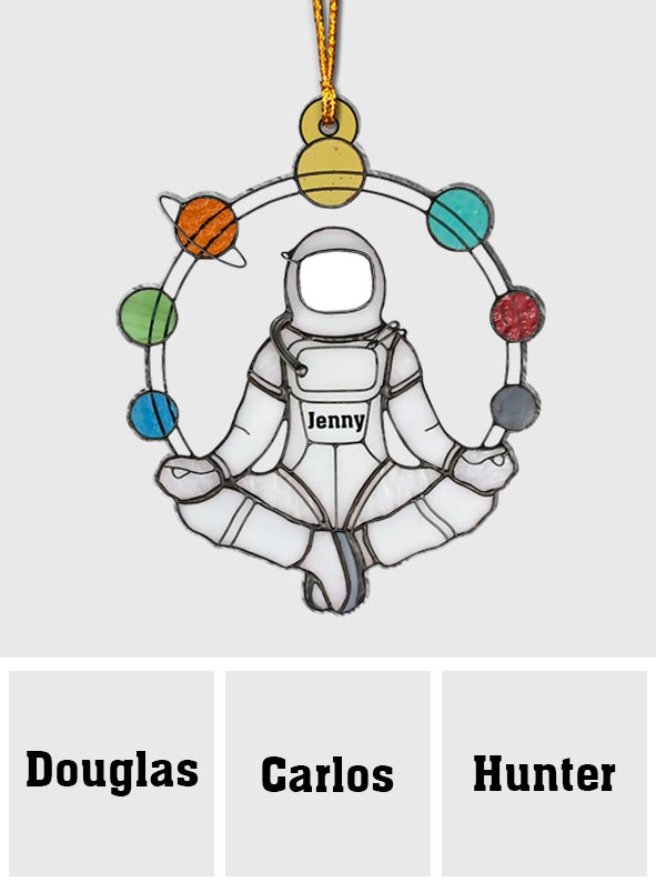 Yoga In Space - Personalized Yoga Ornament