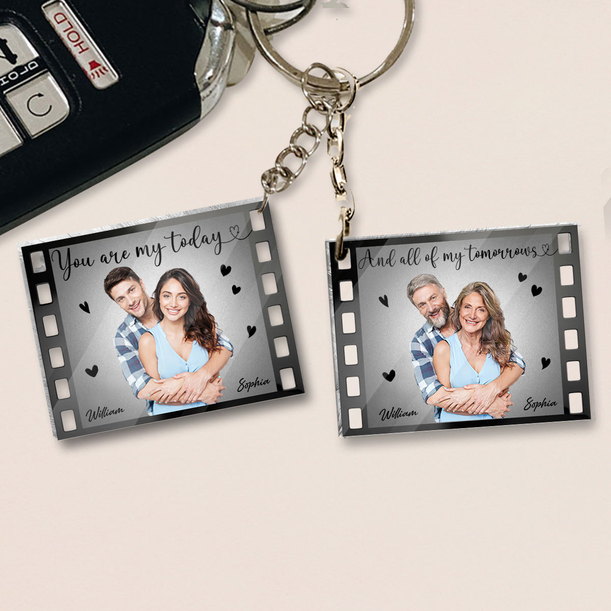 You Are My Today And All Of My Tomorrows - Personalized Couple Keychain