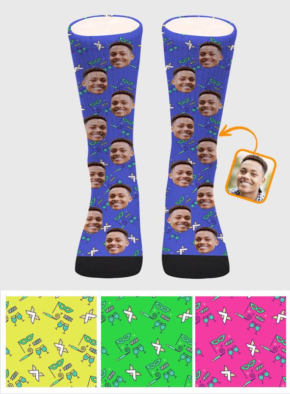 Custom Face Party Pattern - Personalized Son Socks