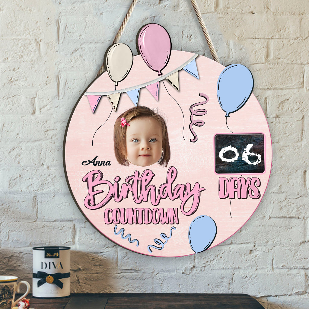 Birthday Countdown - Personalized Family Wood Sign