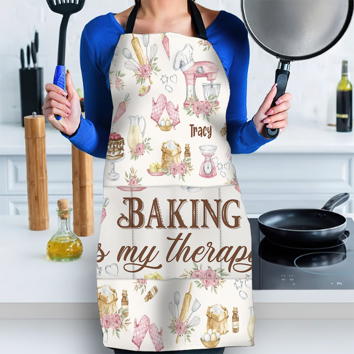 Baking Is My Therapy - Personalized Baking Apron